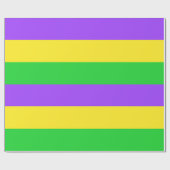 Paarse groene gele strepen New Orleans Mardi Gras Cadeaupapier (Vlak)