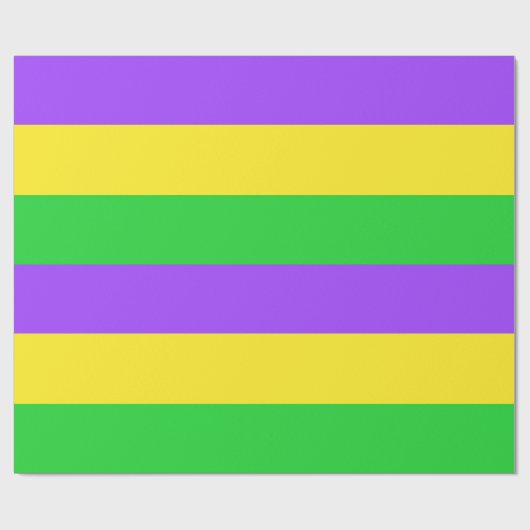 Paarse groene gele strepen New Orleans Mardi Gras Cadeaupapier (Vlak)