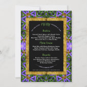 Paarse groene geometrie Energy Special Event Menu  Kaart (Voorkant)