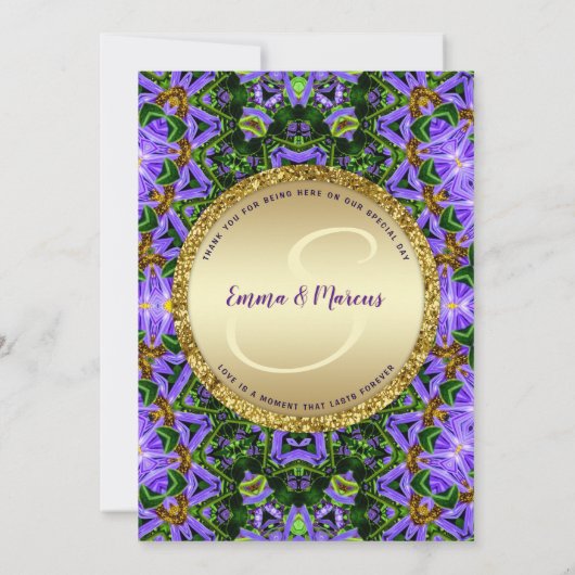 Paarse groene geometrie Energy Special Event Menu  Kaart (Achterkant)