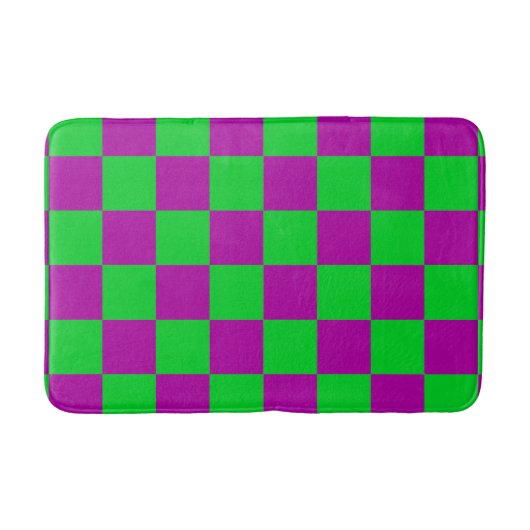 Paarse groene geruit controlepatroon badmat (Voorkant)