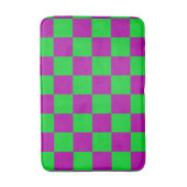 Paarse groene geruit controlepatroon badmat (Voorkant Verticaal)