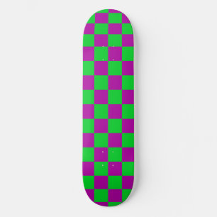 Paarse groene geruit controlepatroon persoonlijk skateboard