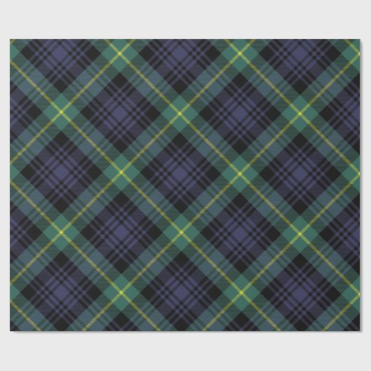 Paarse groene geruite elegante tartan cadeaupapier (Vlak)