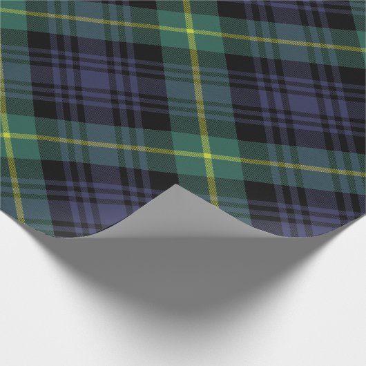 Paarse groene geruite elegante tartan cadeaupapier (Hoek)