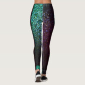 Paarse groene glitter leggings (Achterkant)