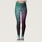 Paarse groene glitter leggings (Voorkant)