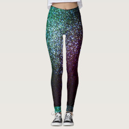 Paarse groene glitter leggings