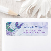 Paarse Groene Glitter zeemeermin Staart Etiket (Insitu)