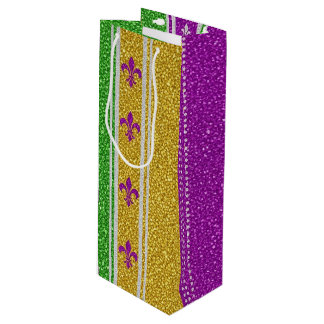 PAARSE GROENE GOUD GLITTER UITZIEN MARDI GRAS WIJN CADEAUTAS