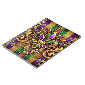PAARSE GROENE GOUDEN MARDI GRAS FLEUR DE LIS NOTITIEBOEK (Linkerzijde)