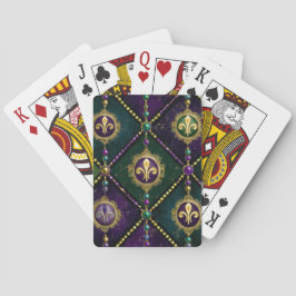 PAARSE GROENE GOUDEN MARDI GRAS PATRONEN POKERKAARTEN