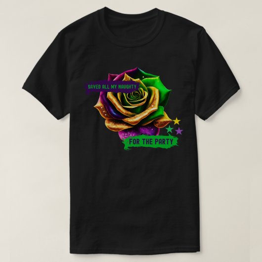 Paarse Groene Gouden Parade Roos TShirt (Design voorkant)