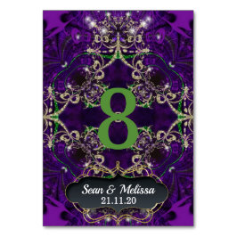 Paarse Groene Gouden Sparkle Tafelaantal Kaart