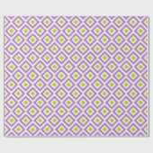 Paarse groene Ikat Pattern Cadeaupapier (Vlak)
