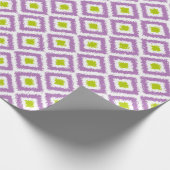 Paarse groene Ikat Pattern Cadeaupapier (Hoek)