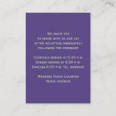 Paarse Groene Ivoor Bloemen Damast Behuizing Kaart (Achterkant)