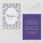 Paarse Groene Ivoor Bloemen Damast Behuizing Kaart (Voorkant / Achterkant)