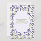 Paarse groene Ivory - uitnodiging tot huwelijk (Achterkant)