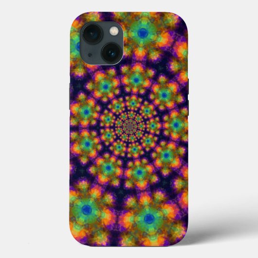 Paarse groene Kaleidoscoop patroon Case-Mate iPhone Case (Achterkant)