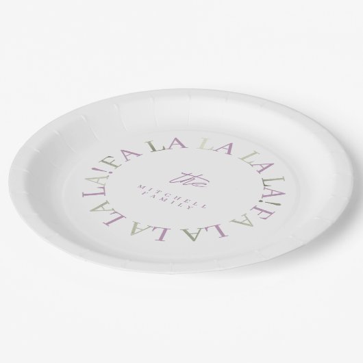 Paarse Groene Kerstmis Fa La ID1009 Papieren Bordje (Gekanteld)