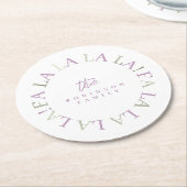 Paarse Groene Kerstmis Fa La ID1009 Ronde Kartonnen Onderzetter (Gebogen)