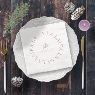 Paarse Groene Kerstmis Fa La ID1009 Servet