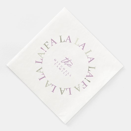 Paarse Groene Kerstmis Fa La ID1009 Servet (Hoek)