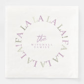 Paarse Groene Kerstmis Fa La ID1009 Servet (Voorkant)