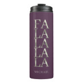 Paarse Groene Kerstmis Fa La ID1009 Thermosbeker (Voorkant)