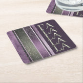 Paarse Groene Kerstmis Fa La Pattern#27 ID1009 Kartonnen Onderzetters (Schuin)