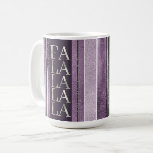 Paarse Groene Kerstmis Fa La Pattern#27 ID1009 Koffiemok (Voorkant links)