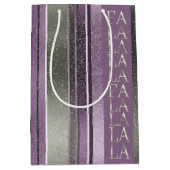 Paarse Groene Kerstmis Fa La Pattern#27 ID1009 Medium Cadeauzakje (Voorkant)