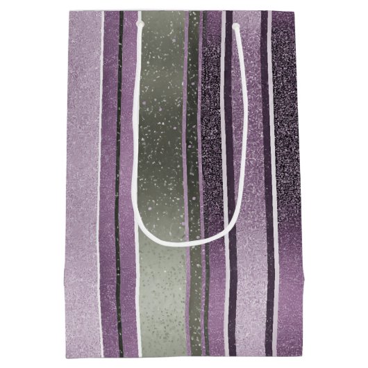 Paarse Groene Kerstmis Fa La Pattern#27 ID1009 Medium Cadeauzakje (Achterkant)