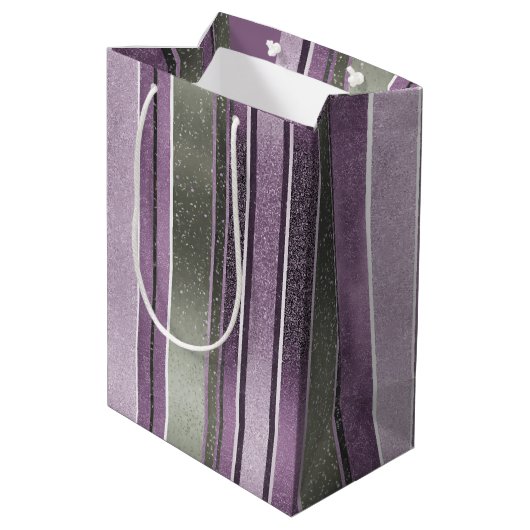 Paarse Groene Kerstmis Fa La Pattern#27 ID1009 Medium Cadeauzakje (Achterkant Gekanteld)