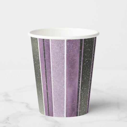 Paarse Groene Kerstmis Fa La Pattern#27 ID1009 Papieren Bekers (Achterkant)