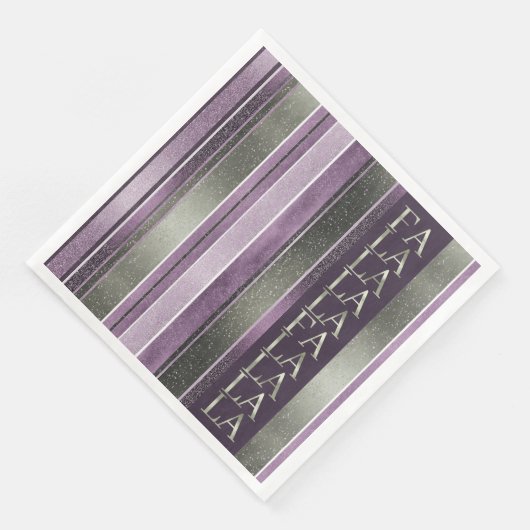 Paarse Groene Kerstmis Fa La Pattern#27 ID1009 Servet (Hoek)