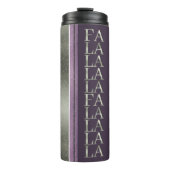 Paarse Groene Kerstmis Fa La Pattern#27 ID1009 Thermosbeker (Voorkant)