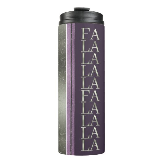Paarse Groene Kerstmis Fa La Pattern#27 ID1009 Thermosbeker (Voorkant)