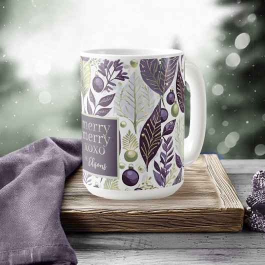 Paarse Groene Kerstmis Merry Pattern#21 ID1009 Koffiemok