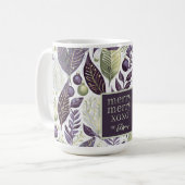 Paarse Groene Kerstmis Merry Pattern#21 ID1009 Koffiemok (Voorkant links)