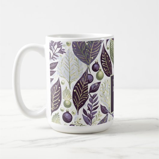 Paarse Groene Kerstmis Merry Pattern#21 ID1009 Koffiemok (Links)