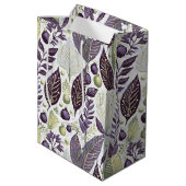 Paarse Groene Kerstmis Merry Pattern#21 ID1009 Medium Cadeauzakje (Achterkant Gekanteld)