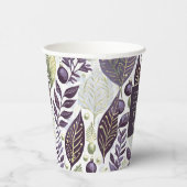 Paarse Groene Kerstmis Merry Pattern#21 ID1009 Papieren Bekers (Rechts)