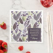 Paarse Groene Kerstmis Merry Pattern#21 ID1009 Servet (Insitu)