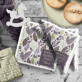 Paarse Groene Kerstmis Merry Pattern#21 ID1009 Servet