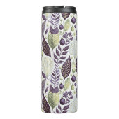 Paarse Groene Kerstmis Merry Pattern#21 ID1009 Thermosbeker (Achterkant)