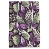 Paarse Groene Kerstmis Merry Pattern#22 ID1009 Medium Cadeauzakje (Achterkant)