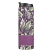 Paarse Groene Kerstmis Merry Pattern#22 ID1009 Thermosbeker (Geroteerd rechts)