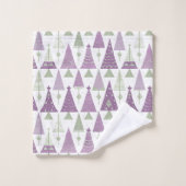Paarse Groene Kerstmis Merry Pattern#25 ID1009 Bad Handdoek (Wasdoekje)